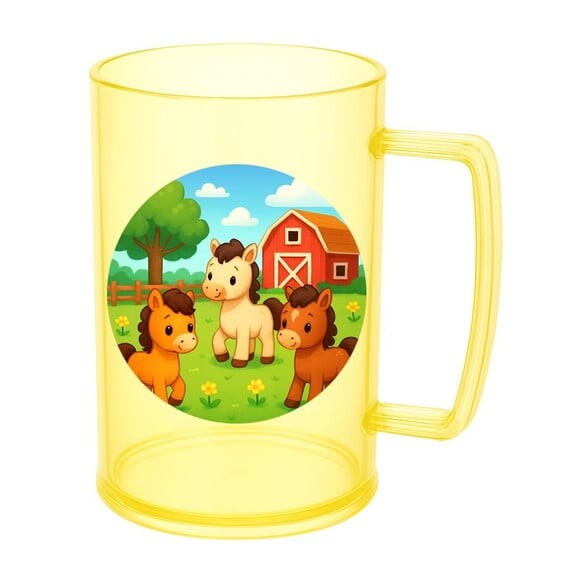 Caneca de Chopp Infantil Personalizada Cavalinhos
