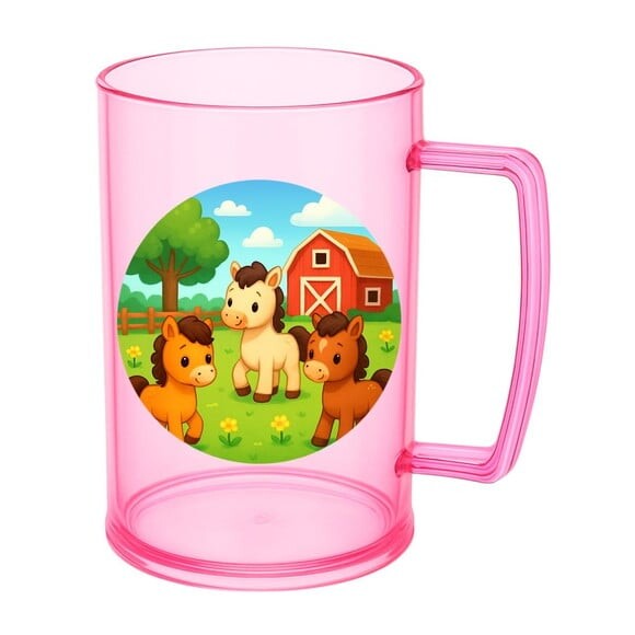 Caneca de Chopp Infantil Personalizada Cavalinhos