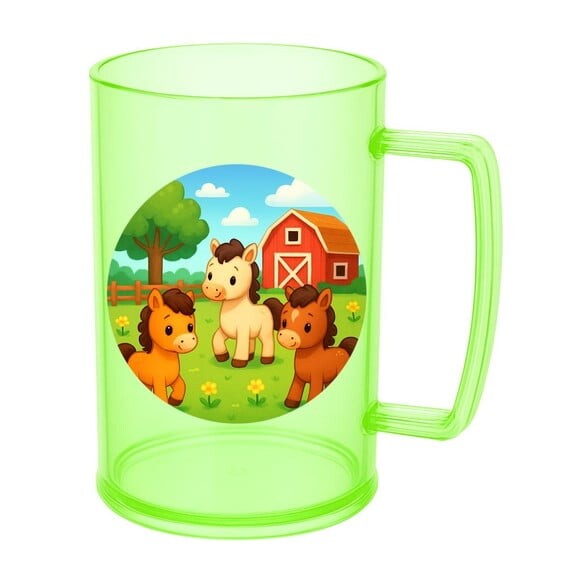 Caneca de Chopp Infantil Personalizada Cavalinhos