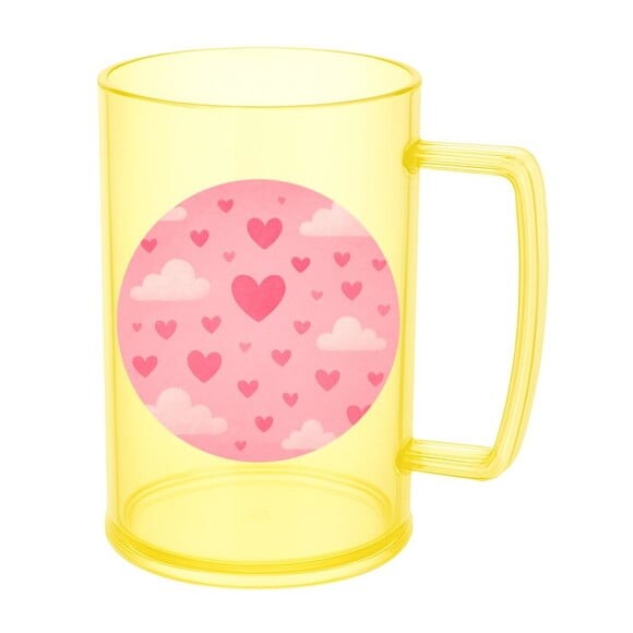 Caneca de Chopp Infantil Personalizada Céu Rosa