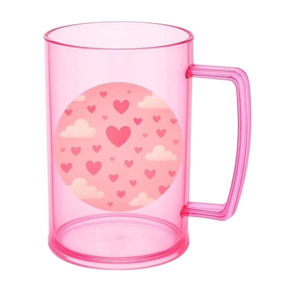 Caneca de Chopp Infantil Personalizada Céu Rosa