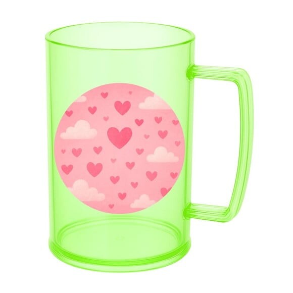 Caneca de Chopp Infantil Personalizada Céu Rosa