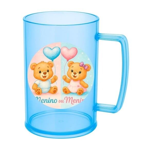 Caneca de Chopp Infantil Personalizada Chá de Revelação