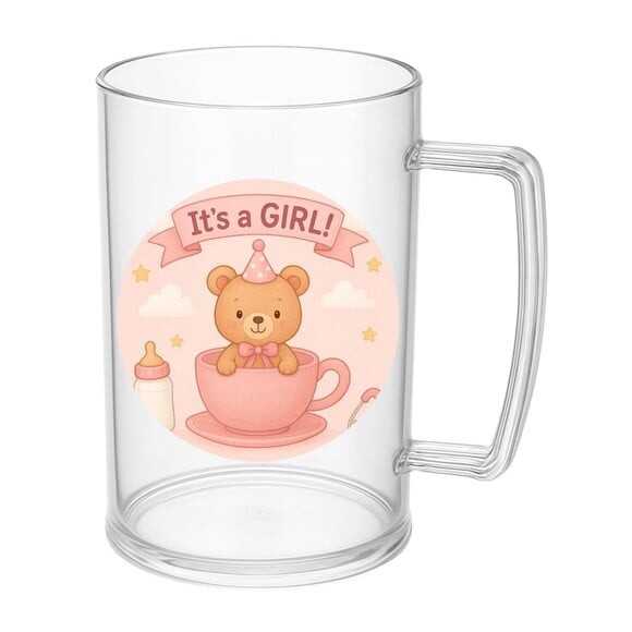 Caneca de Chopp Infantil Personalizada Chá de Bebê Menina