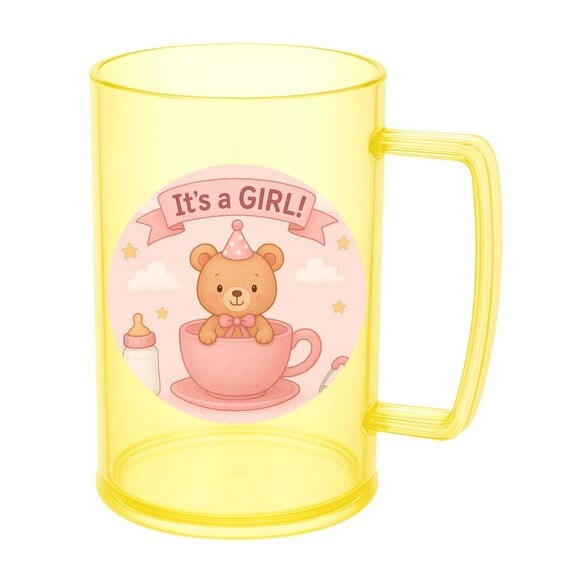 Caneca de Chopp Infantil Personalizada Chá de Bebê Menina