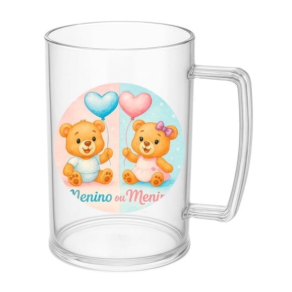 Caneca de Chopp Infantil Personalizada Chá de Revelação