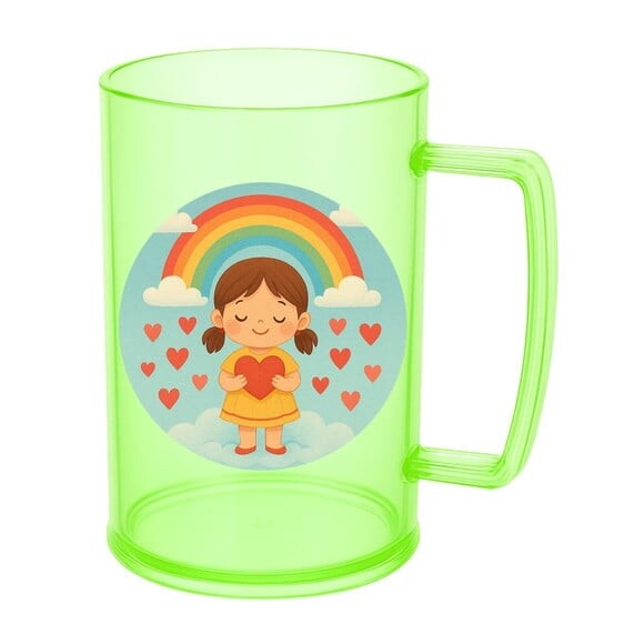 Caneca de Chopp Infantil Personalizada Chuva de Amor