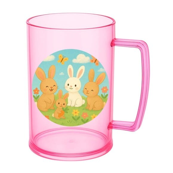Caneca de Chopp Infantil Personalizada Coelhinhos