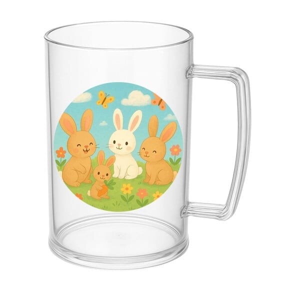 Caneca de Chopp Infantil Personalizada Coelhinhos