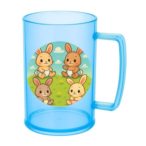 Caneca de Chopp Infantil Personalizada Coelhinhos Baby