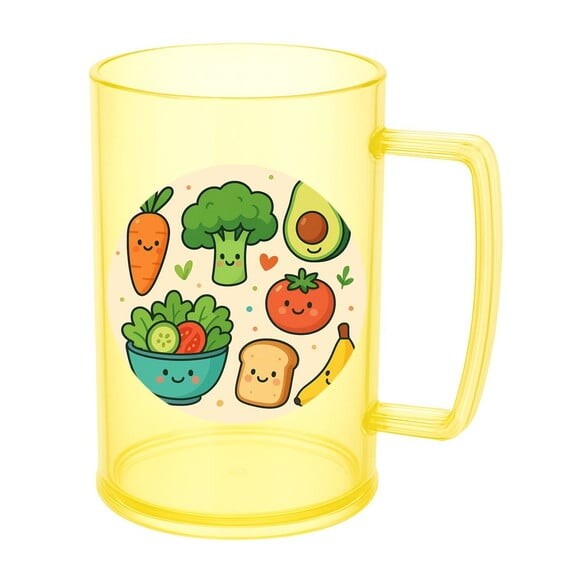Caneca de Chopp Infantil Personalizada Comidinhas Saudáveis