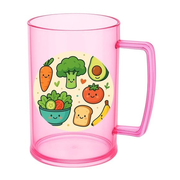 Caneca de Chopp Infantil Personalizada Comidinhas Saudáveis