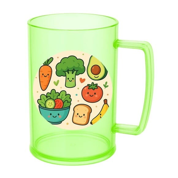 Caneca de Chopp Infantil Personalizada Comidinhas Saudáveis