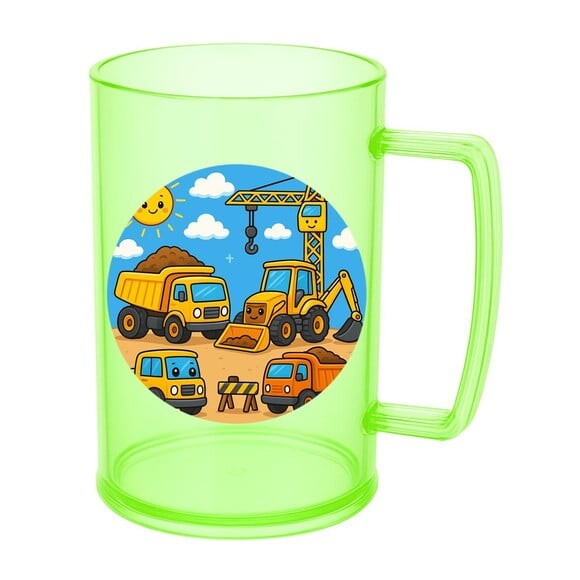 Caneca de Chopp Infantil Personalizada Construção Civil