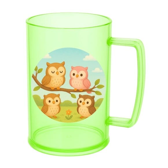 Caneca de Chopp Infantil Personalizada Corujinhas