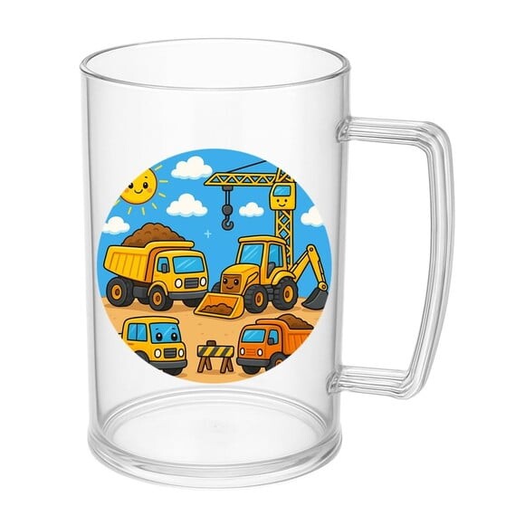 Caneca de Chopp Infantil Personalizada Construção Civil