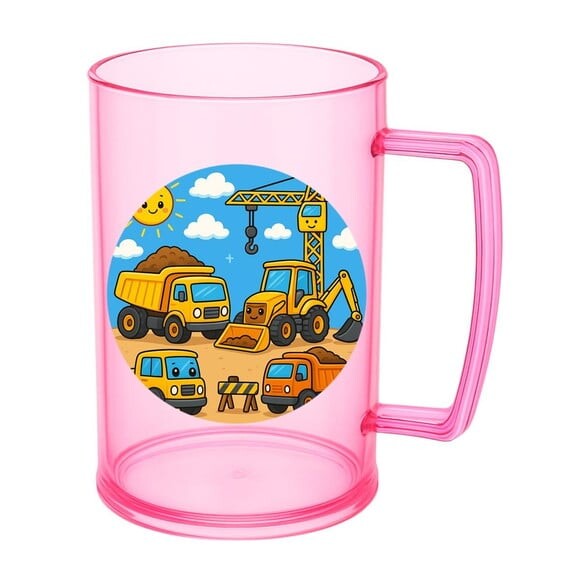 Caneca de Chopp Infantil Personalizada Construção Civil