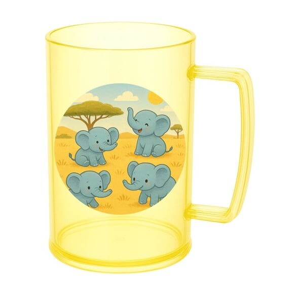 Caneca de Chopp Infantil Personalizada Elefantinhos