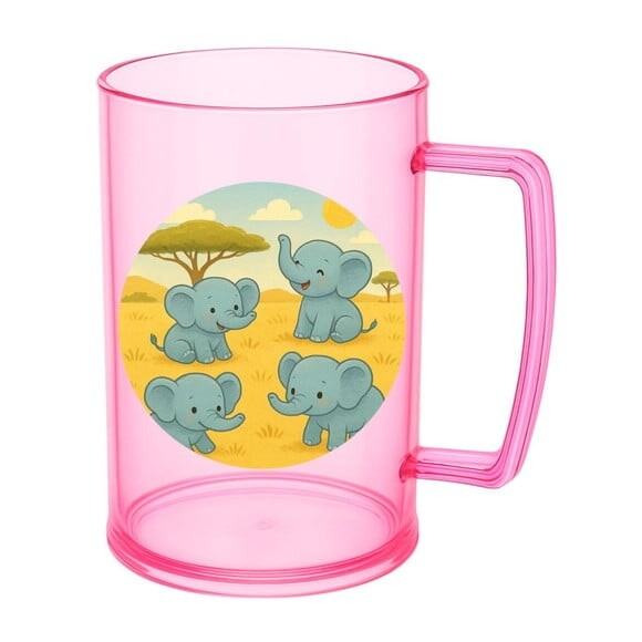 Caneca de Chopp Infantil Personalizada Elefantinhos