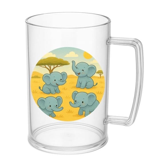 Caneca de Chopp Infantil Personalizada Elefantinhos