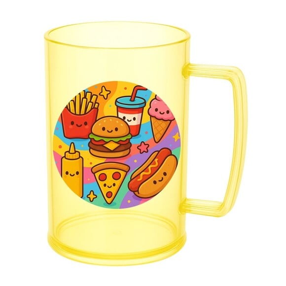 Caneca de Chopp Infantil Personalizada Fast Food