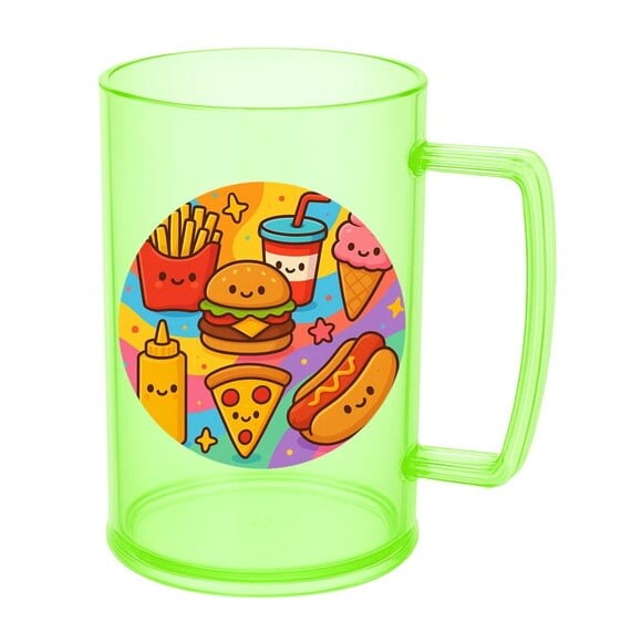 Caneca de Chopp Infantil Personalizada Fast Food