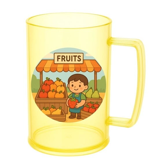 Caneca de Chopp Infantil Personalizada Feira de Frutas