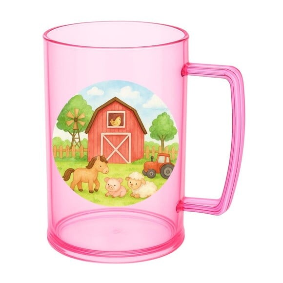 Caneca de Chopp Infantil Personalizada Fazendinha Aquarela