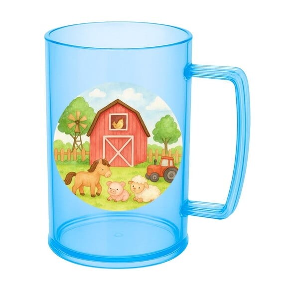 Caneca de Chopp Infantil Personalizada Fazendinha Aquarela