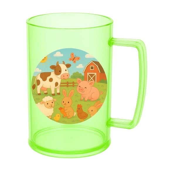 Caneca de Chopp Infantil Personalizada Fazendinha