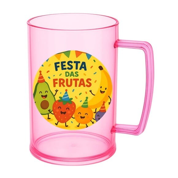 Caneca de Chopp Infantil Personalizada Festa das Frutas