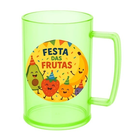 Caneca de Chopp Infantil Personalizada Festa das Frutas