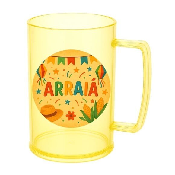 Caneca de Chopp Infantil Personalizada Festa Junina Arraiá