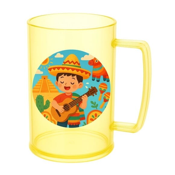 Caneca de Chopp Infantil Personalizada Festa Mexicana
