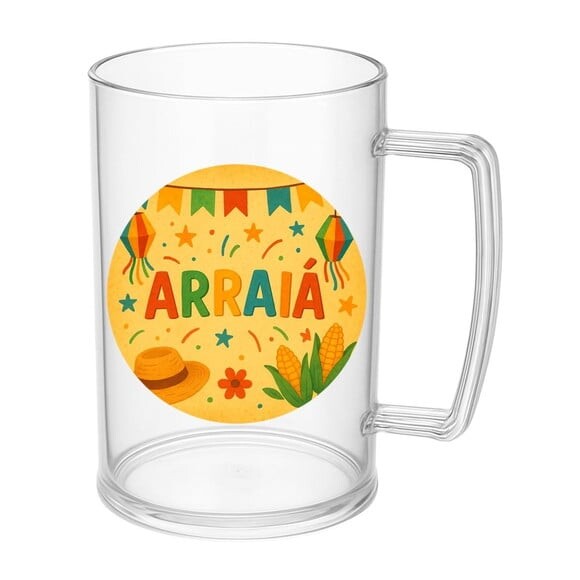 Caneca de Chopp Infantil Personalizada Festa Junina Arraiá