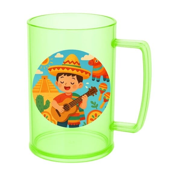 Caneca de Chopp Infantil Personalizada Festa Mexicana