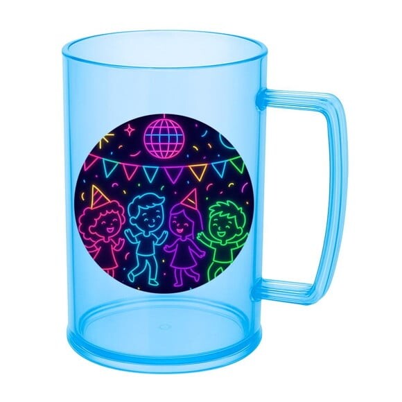 Caneca de Chopp Infantil Personalizada Festa Neon