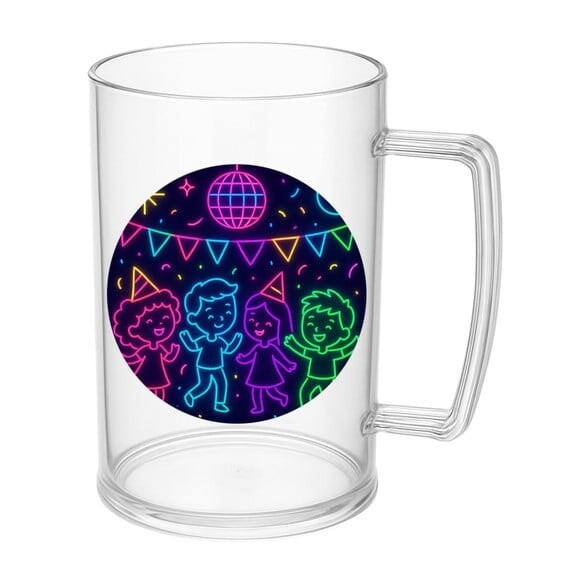 Caneca de Chopp Infantil Personalizada Festa Neon