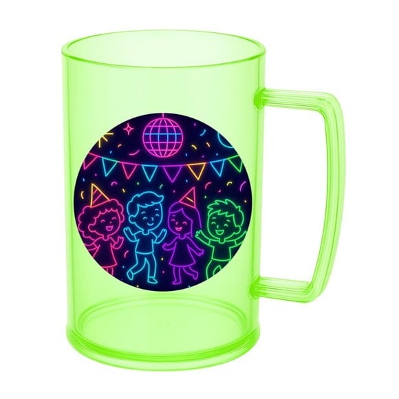 Caneca de Chopp Infantil Personalizada Festa Neon
