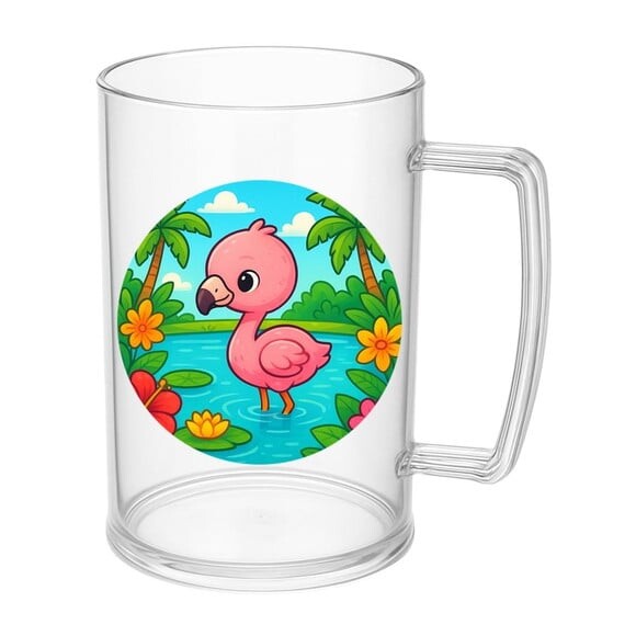 Caneca de Chopp Infantil Personalizada Flamingo Baby