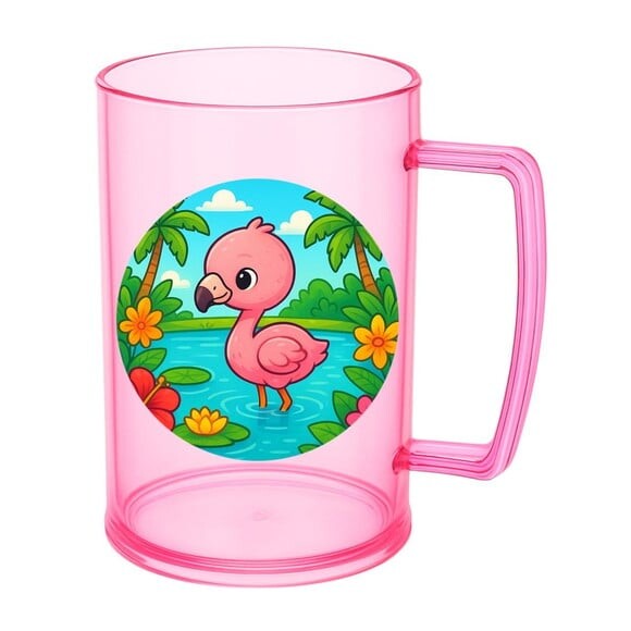Caneca de Chopp Infantil Personalizada Flamingo Baby