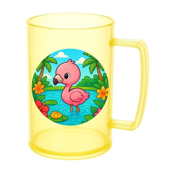 Caneca de Chopp Infantil Personalizada Flamingo Baby
