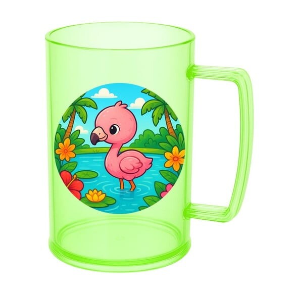 Caneca de Chopp Infantil Personalizada Flamingo Baby