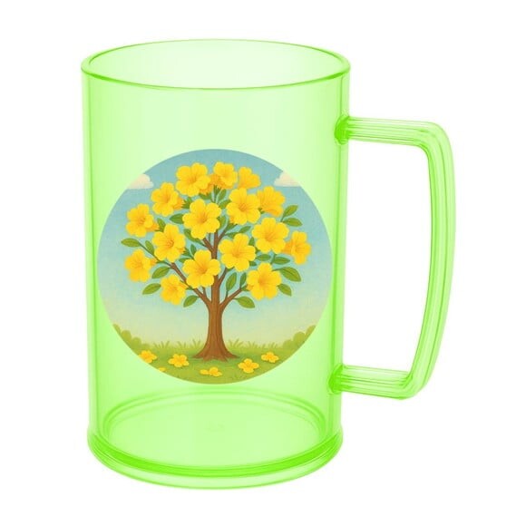 Caneca de Chopp Infantil Personalizada Flor de Ipê Amarela
