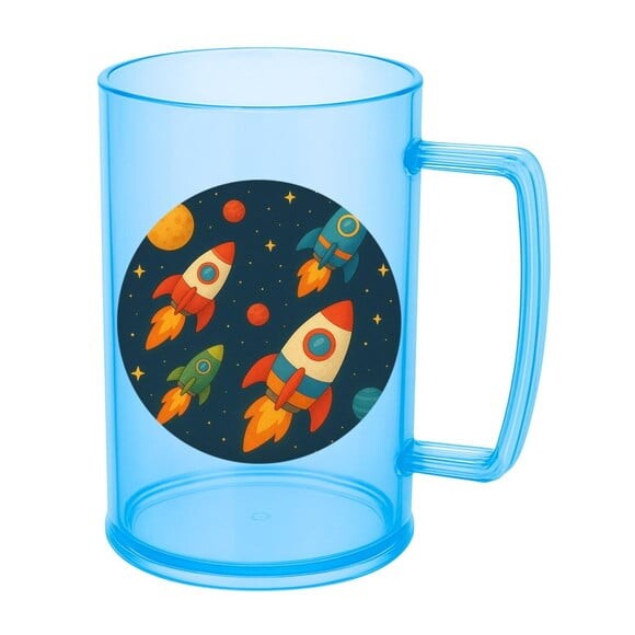 Caneca de Chopp Infantil Personalizada Foguetes