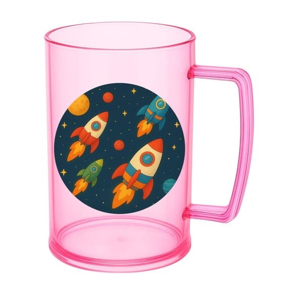 Caneca de Chopp Infantil Personalizada Foguetes