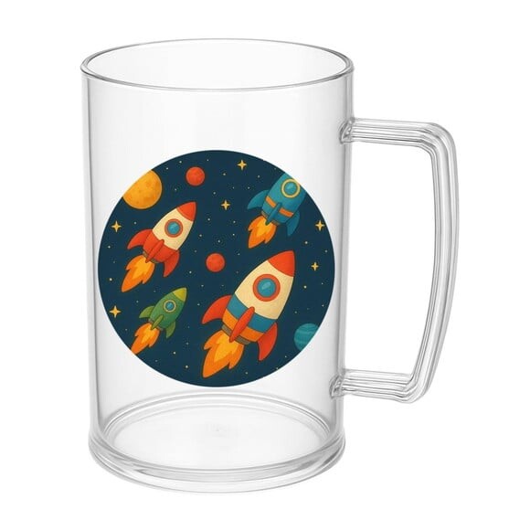 Caneca de Chopp Infantil Personalizada Foguetes