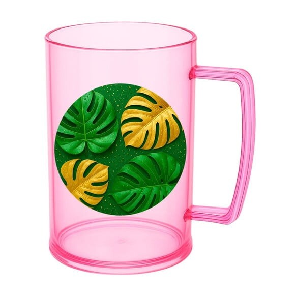 Caneca de Chopp Infantil Personalizada Folha Costela-de-adão