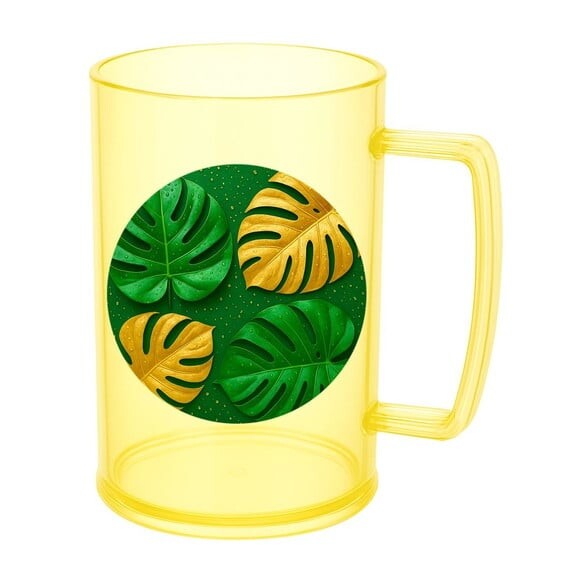 Caneca de Chopp Infantil Personalizada Folha Costela-de-adão