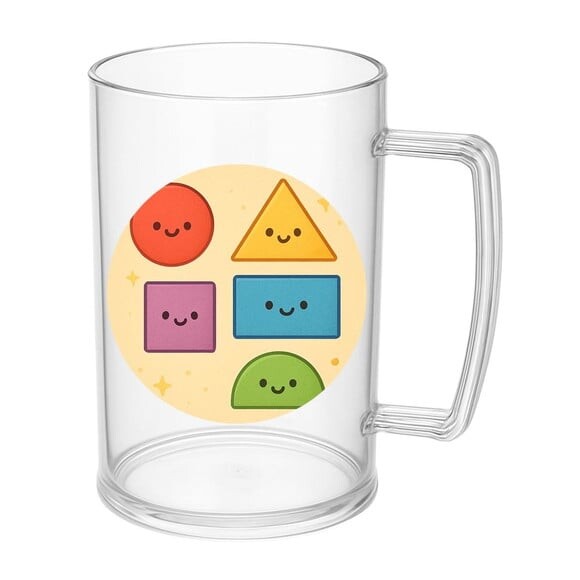 Caneca de Chopp Infantil Personalizada Formas Geométricas